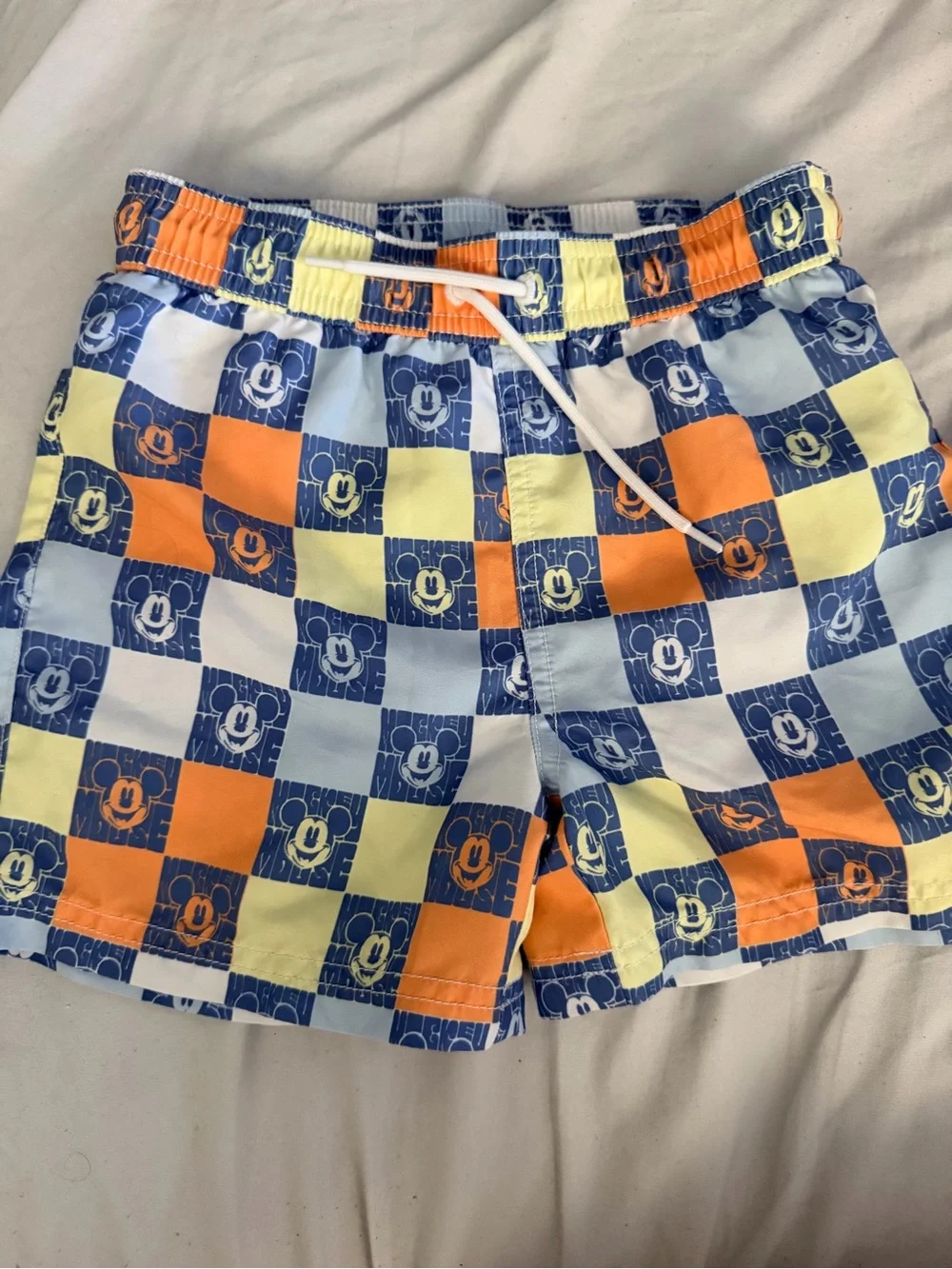 Janie and Jack Boys X Disney Checkerboard Swim Trunks